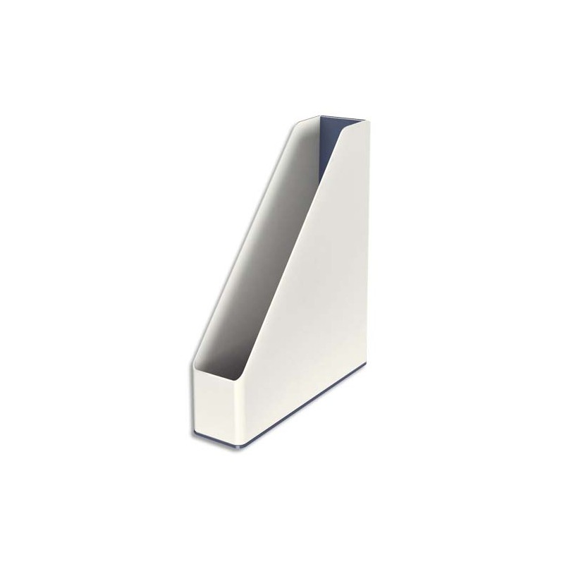 LEITZ Porte-revues Dual Blanc Gris métallisé - Dimensions : H31,8 x P27,2 cm. Dos 7,3 cm