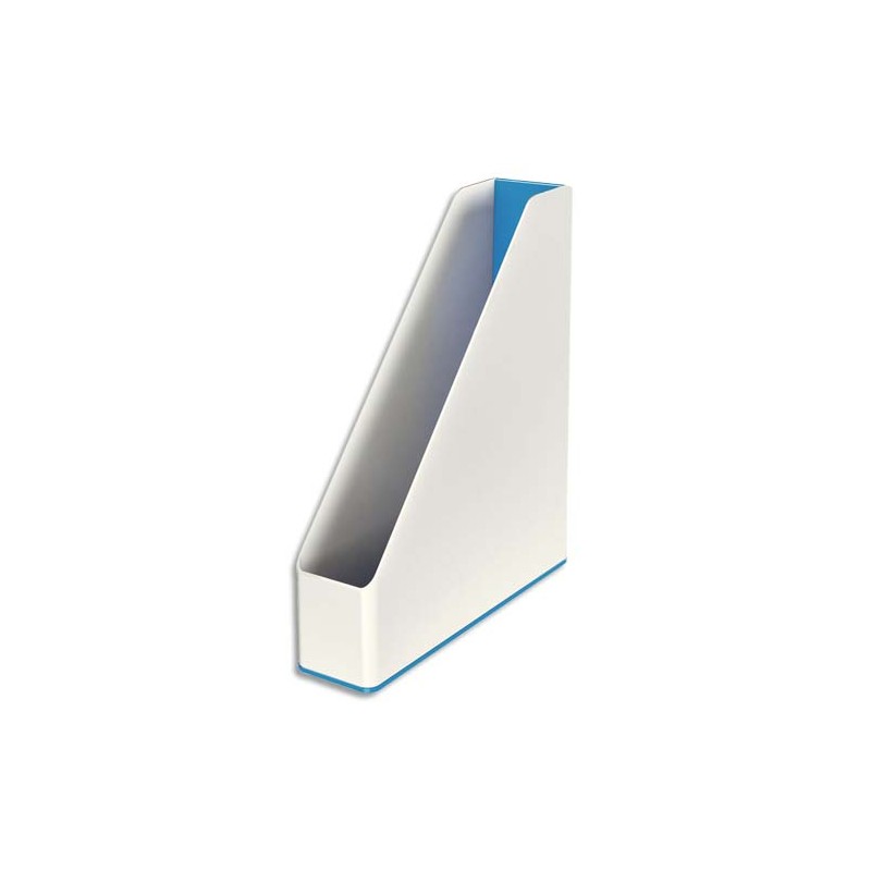 LEITZ Porte-revues Dual Blanc Bleu métallisé - Dimensions : H31,8 x P27,2 cm. Dos 7,3 cm
