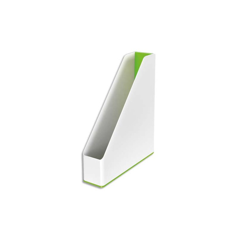 LEITZ Porte-revues Dual Blanc Vert métallisé - Dimensions : H31,8 x P27,2 cm. Dos 7,3 cm