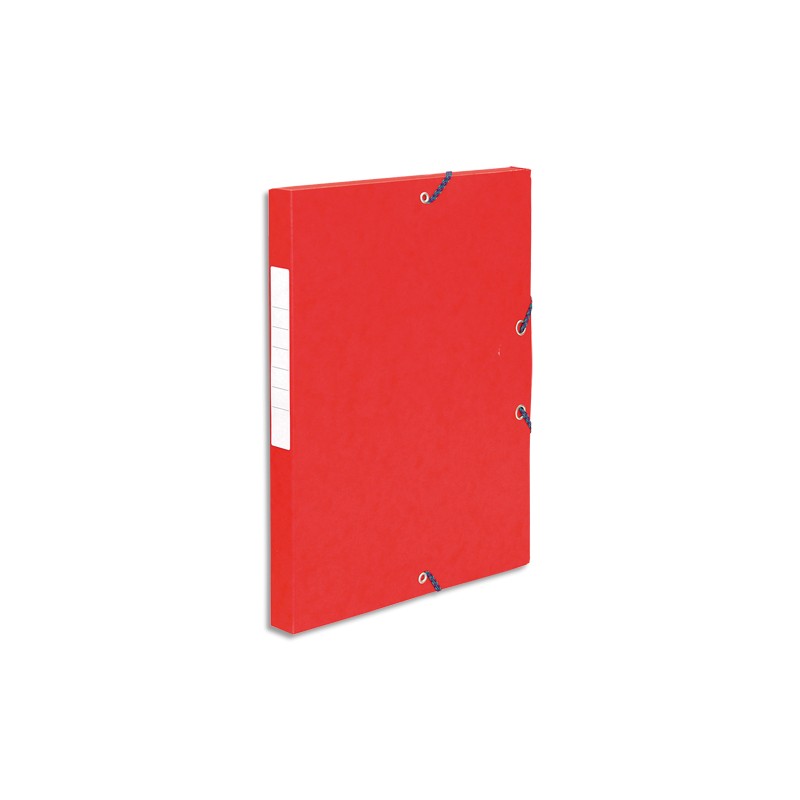 PERGAMY Boîte de classement à élastique en carte lustrée 7/10, 600g. Dos 25mm. Coloris Rouge.