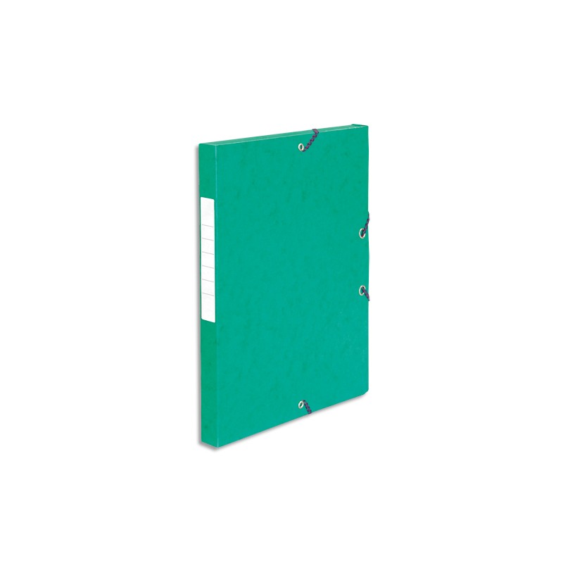 PERGAMY Boîte de classement à élastique en carte lustrée 7/10, 600g. Dos 25mm. Coloris Vert.
