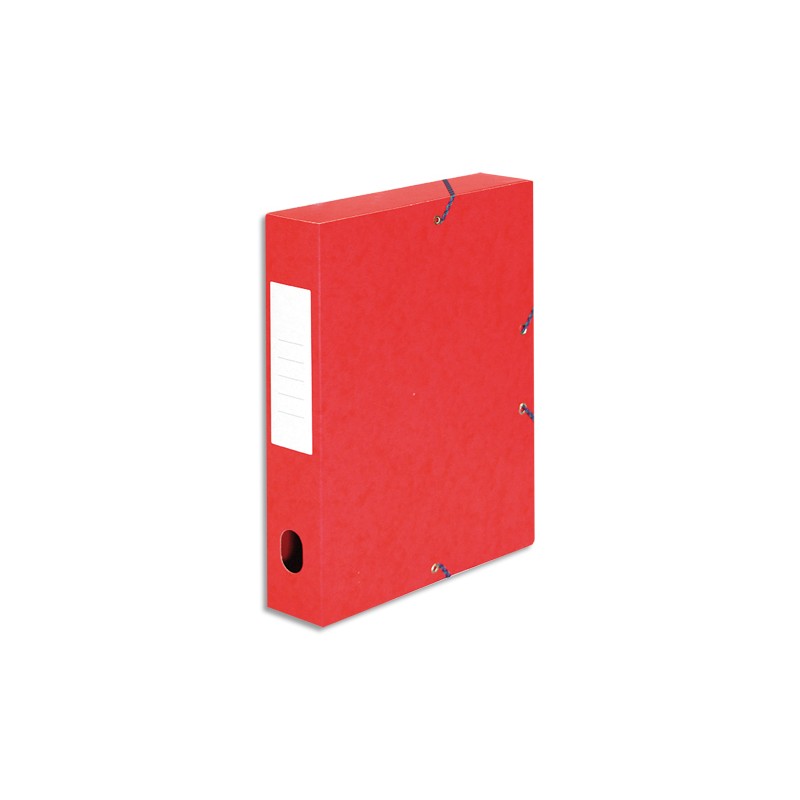 PERGAMY Boîte de classement à élastique en carte lustrée 7/10, 600g. Dos 60mm. Coloris Rouge.
