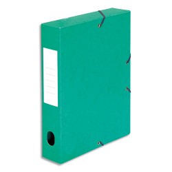 PERGAMY Boîte de classement à élastique en carte lustrée 7/10, 600g. Dos 60mm. Coloris Vert.