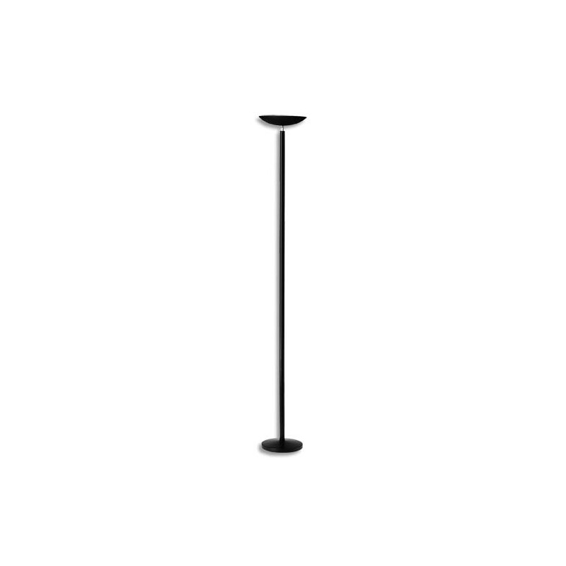 UNILUX Lampadaire à Led Dely Noir en acier - Hauteur 180 cm, Tête D28 cm Socle D25 cm