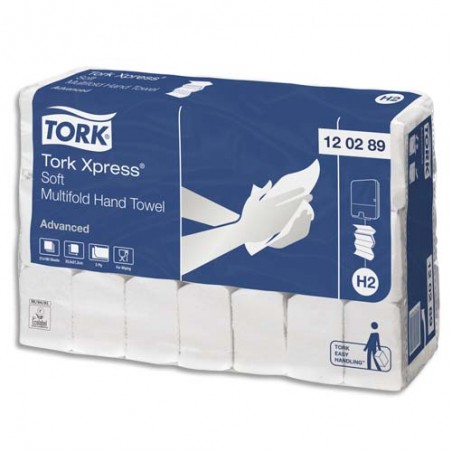 TORK Colis de 21 paquet 180 feuilles Essuie-mains Xpress interfoliés doux Advanced 2 plis Z 24 x 21,3 cm