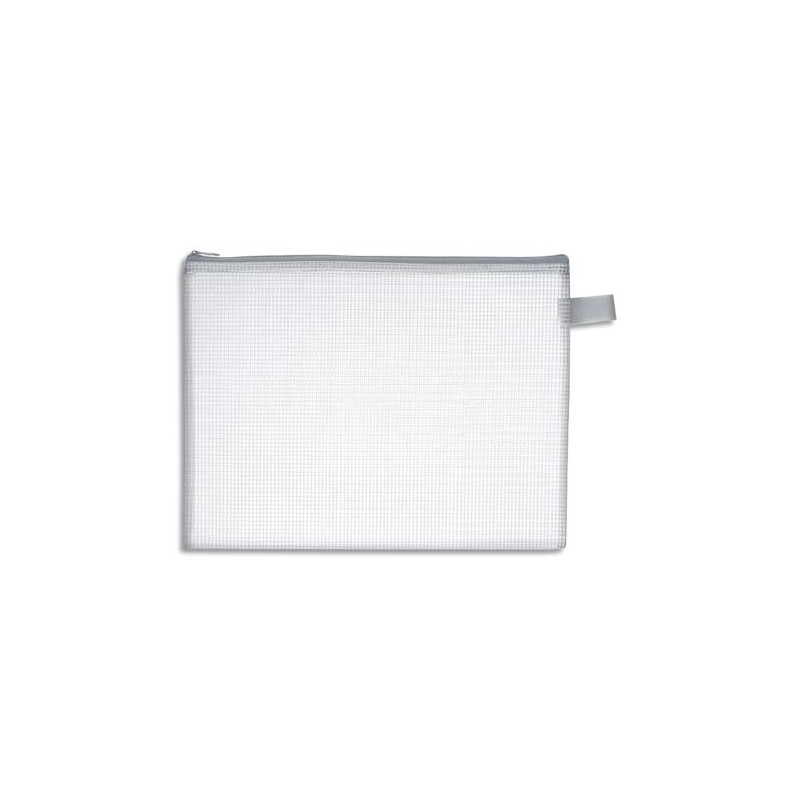 WONDAY Pochette zippée en PVC renforcé semi-transparente pour le courrier, format 25x19cm épaisseur 0,5cm