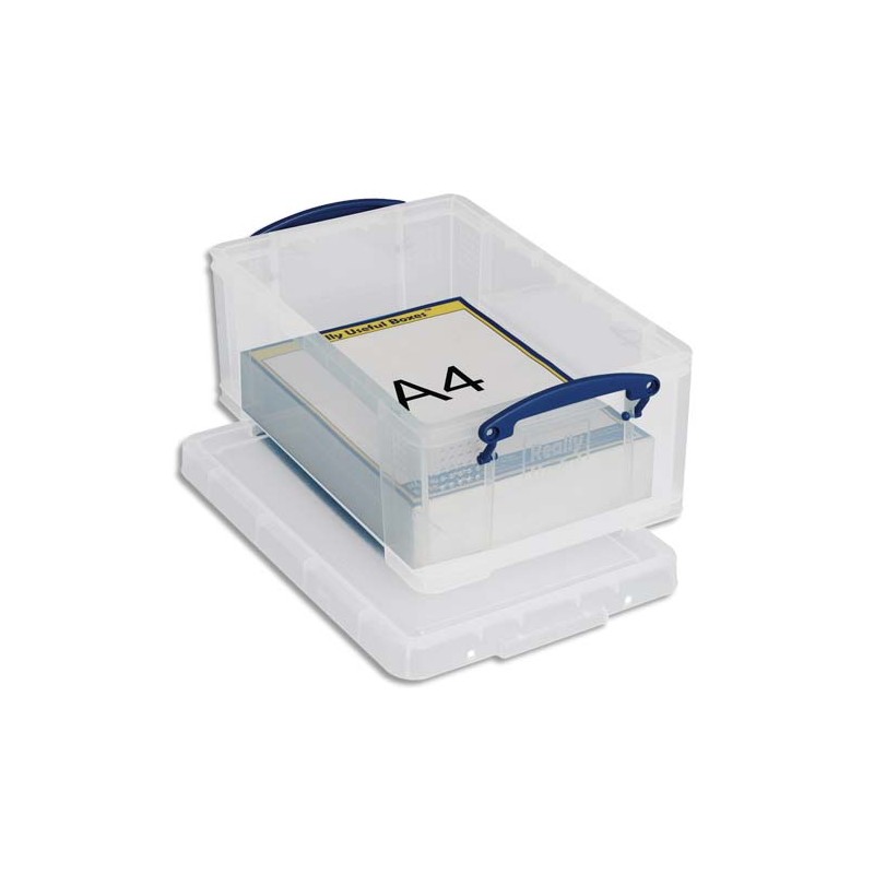 RLU Boîte de rangement 9 Litres + couvercle - Dimensions : L39,5 x H15,5 x P25,5 cm coloris transparent