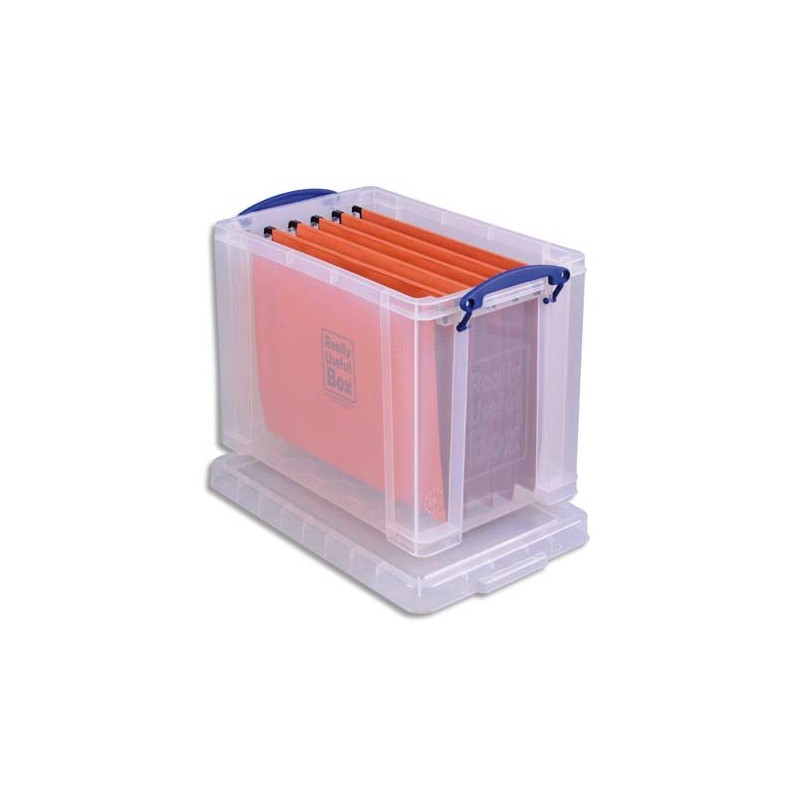 RLU Boîte de rangement 19 Litres + couvercle - Dimensions : L39,5 x H29 x P25,5 cm coloris transparent