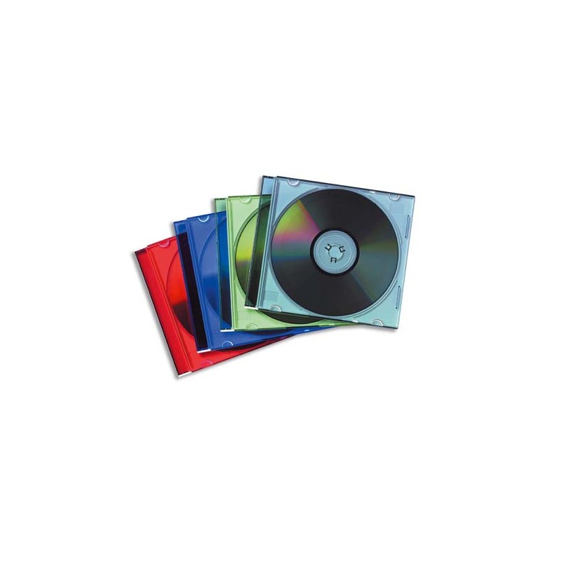FELLOWES Lot de 25 Boîtiers CD slim coloris assortis 98317