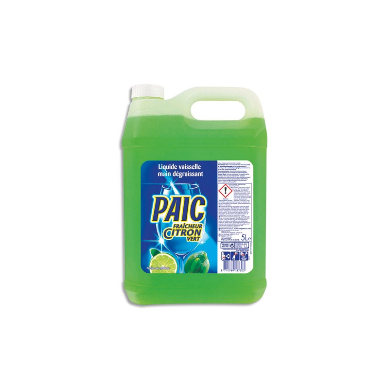 PAIC CITRON Bidon de 5 litres de liquide vaisselle main parfumé citron Vert