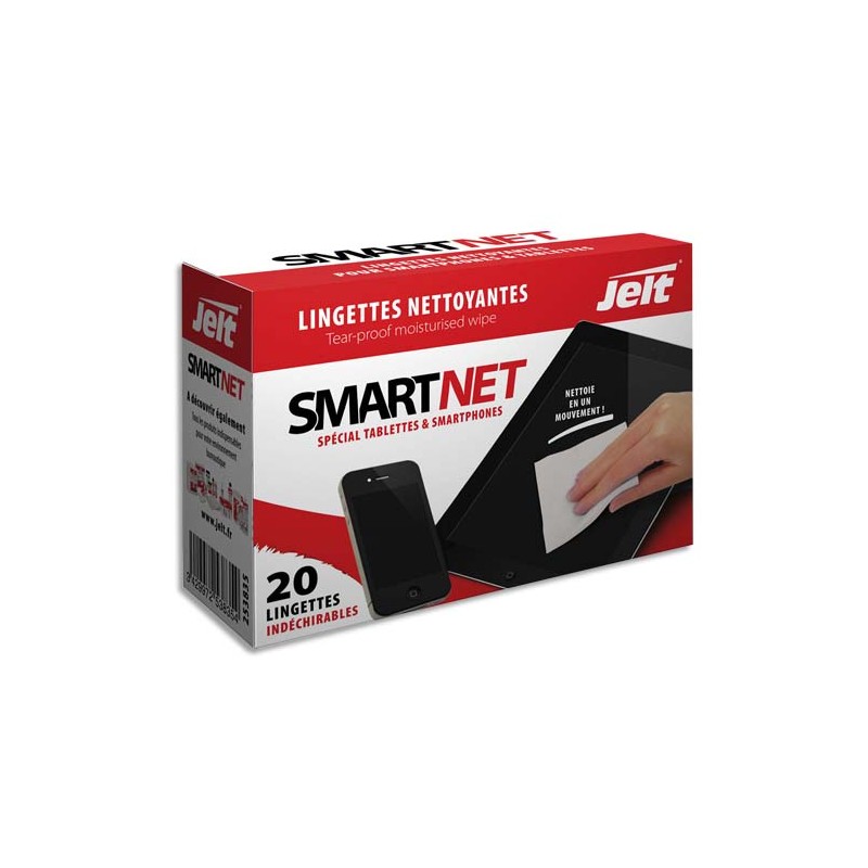 JELT Boîte de 20 lingettes individuelles SmartNet antistatiques, ininflammables et sans alcool 253835