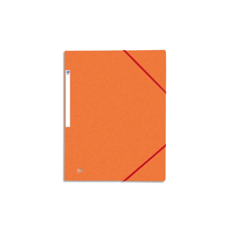 OXFORD Chemises 3 rabats à élastiques TOP FILE en carte lustrée 5/10e,390g. Format A4. Coloris orange