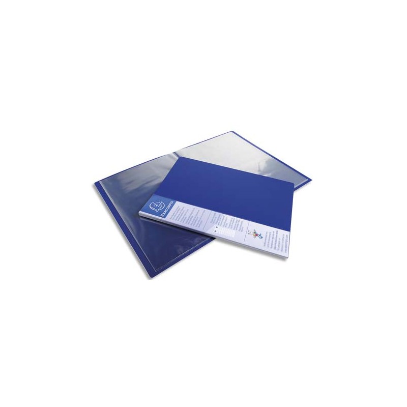 EXACOMPTA Protège-documents UPLINE en polypropylène opaque. 40 vues, 20 pochettes. Coloris Bleu.