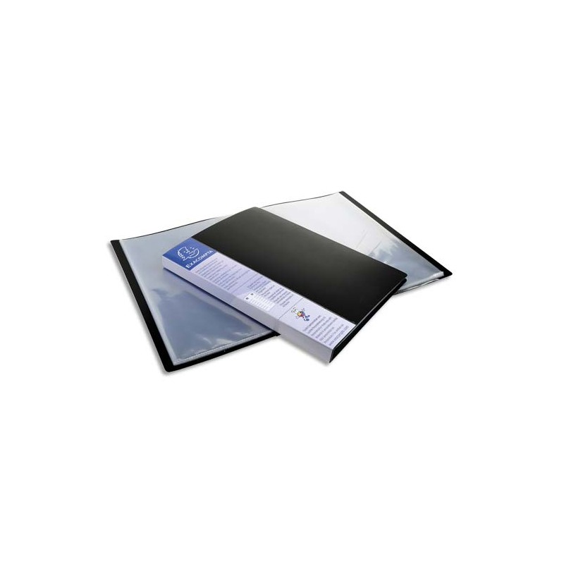 EXACOMPTA Protège-documents UPLINE en polypropylène opaque. 60 vues, 30 pochettes. Coloris Noir.