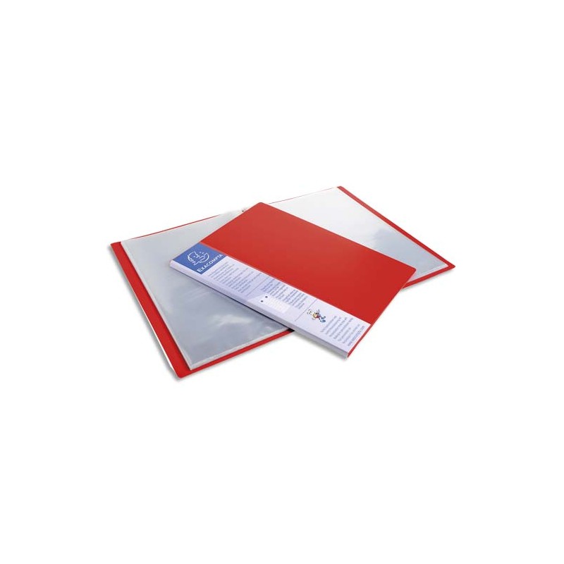 EXACOMPTA Protège-documents UPLINE en polypropylène opaque. 80 vues, 40 pochettes. Coloris Rouge.