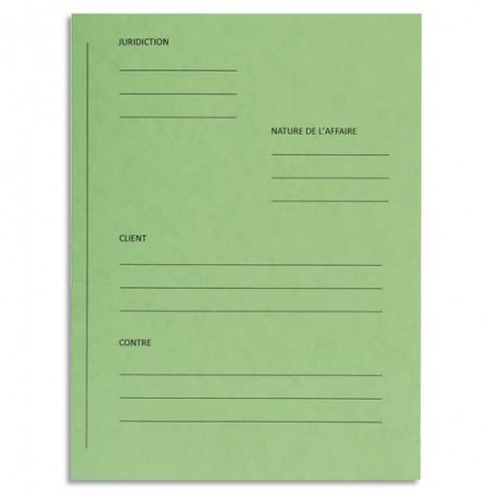 EXACOMPTA Paquet de 25 dossiers de plaidoirie pré-imprimés, en carte 265g. Coloris Vert.