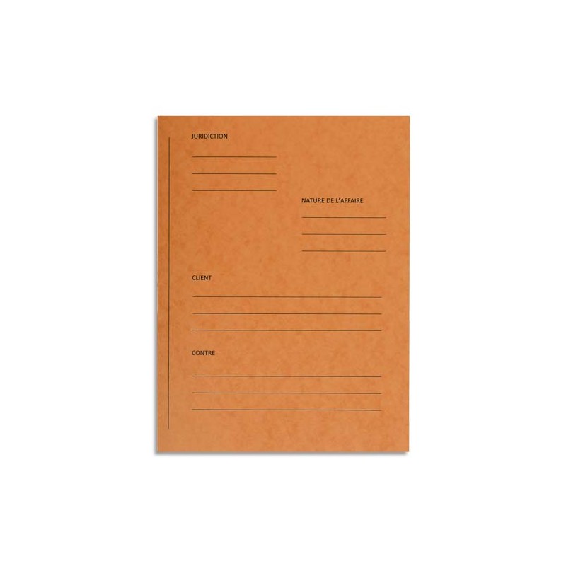 EXACOMPTA Paquet de 25 dossiers de plaidoirie pré-imprimés, en carte 265g. Coloris Orange.