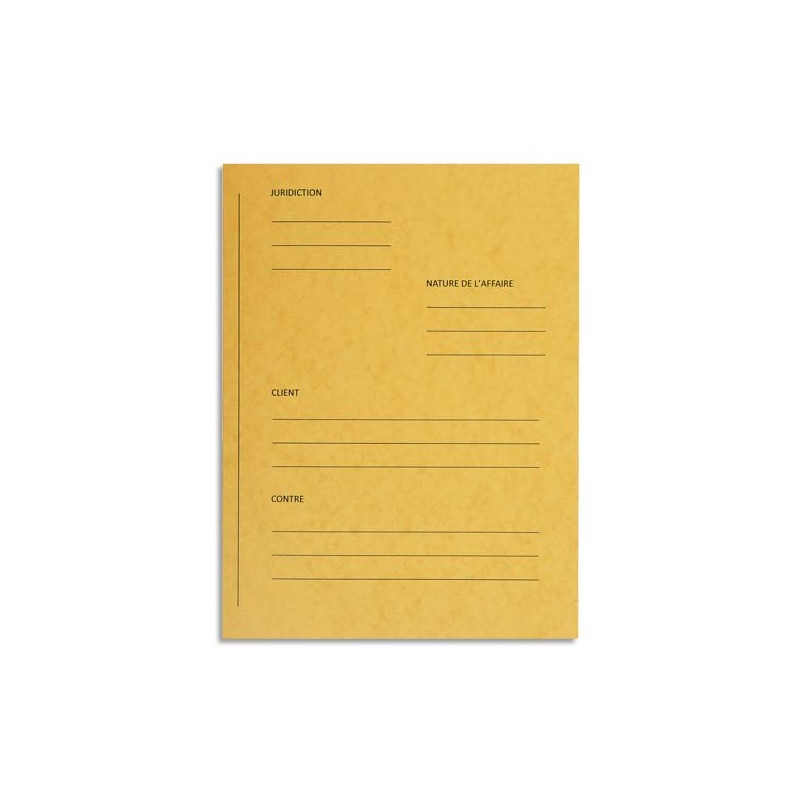 EXACOMPTA Paquet de 25 dossiers de plaidoirie pré-imprimés, en carte 265g. Coloris Jaune.