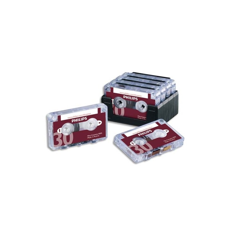 PHILIPS Lot de 10 Mini-cassettes pour machine à dicter 2x15mm LFH0005/60