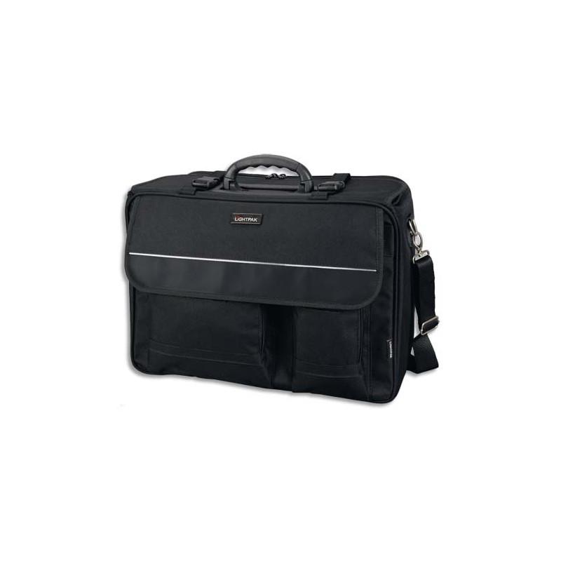 LIGHTPAK Pilot Case Noir en nylon polyester compartiments + poches L46 x H34 x P20 cm