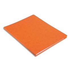 EXACOMPTA Chemise LUSTRO dos rainé de 1,5 à 3,5 cm. Carte lustrée 5/10e 400 gr coloris Orange