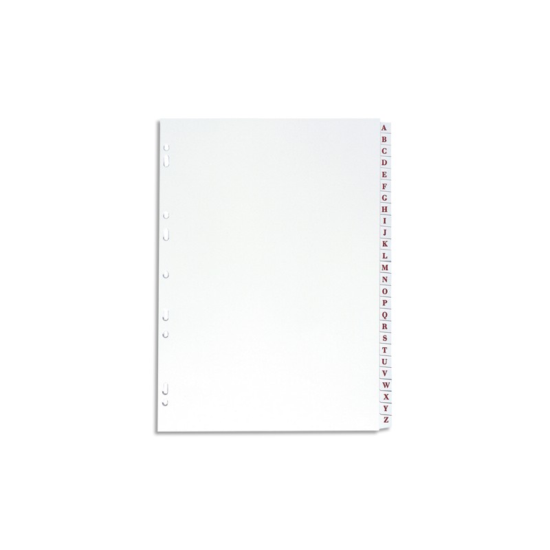 OXFORD Intercalaire alphabétique 26 positions en PVC 19/100e. Format A4. Coloris Blanc