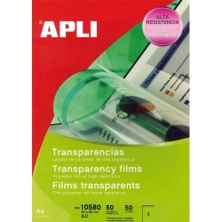APLI Film transparents pour photocopieur/Imprimantes Laser et Jet d'encre B/50