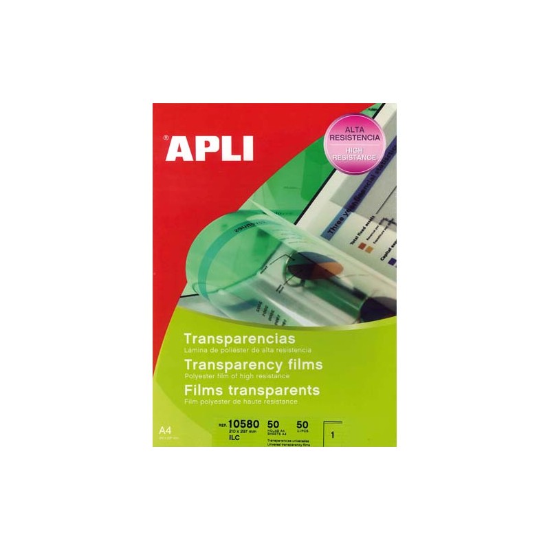 APLI Film transparents pour photocopieur/Imprimantes Laser et Jet d'encre B/50