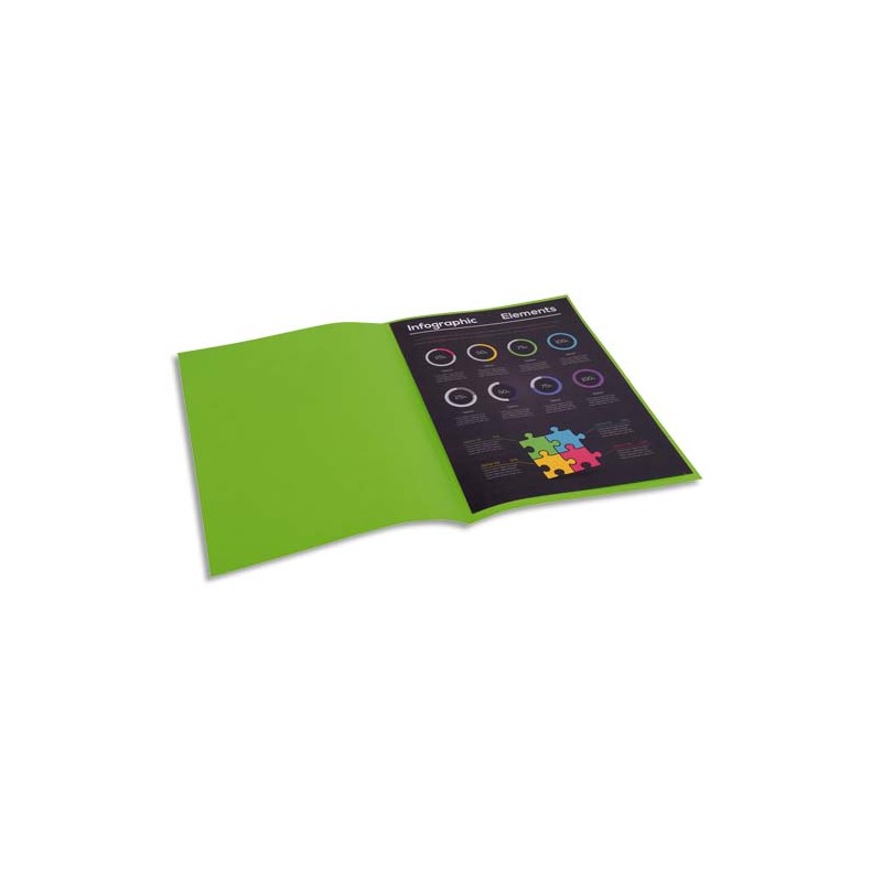 EXACOMPTA Paquet de 100 sous-chemises ROCK'S en carte 80 grammes coloris Vert clair