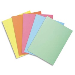 EXACOMPTA Paquet de 100 sous-chemises SUPER 60 en carte 60 grammes coloris assortis pastels