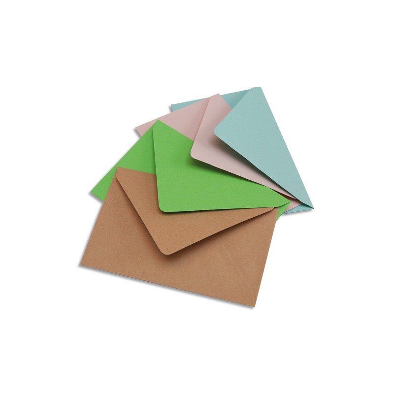 BONG Paquet de 200 enveloppes élection 75g non gommée format 9x14cm.Coloris assortis Bleu/bulle/rose/vert