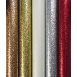 CLAIREFONTAINE Rouleau de papier cadeau métallisé uni pailleté 70g. 1,5x0,7m. 5 coloris assortis