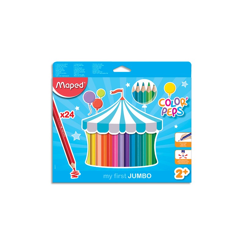 MAPED Pochette carton de 24 Crayons de couleur EARLY AGE