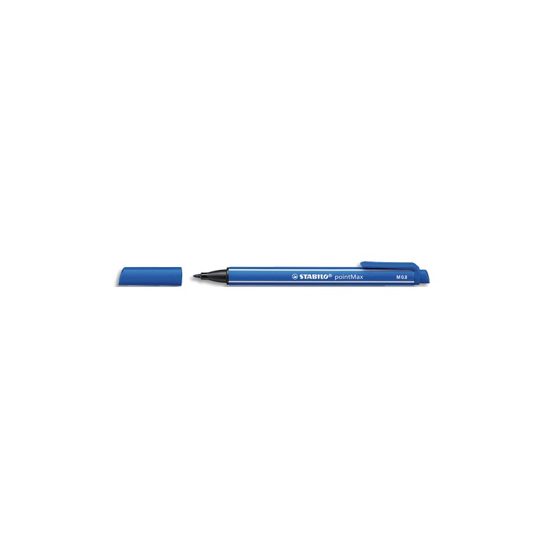 STABILO Stylo-feutre pointe multi-fonction encre Bleu corps coloré et rayure Blanche pointMAX