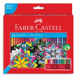 FABER CASTELL Etui Boîte château de 60 crayons de couleur