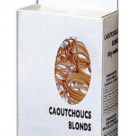 WONDAY Boîte distributrice de 100g d'élastique en caoutchouc blond large 200x10mm