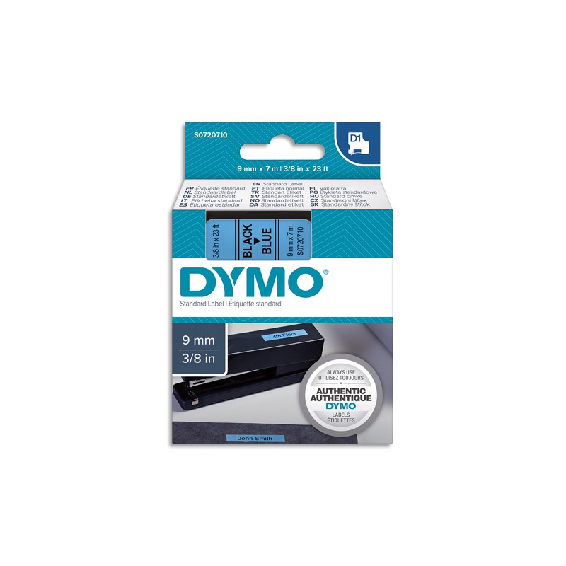 DYMO Ruban D1 Noir/Bleu 9MMX7M pour 1000/1000+/2000/3500/4500/5000/5507
