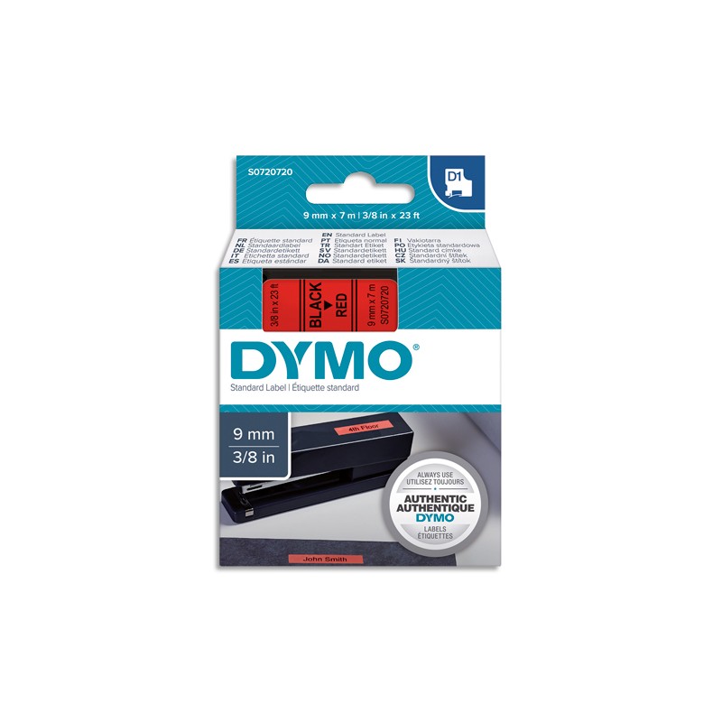 DYMO Ruban D1 Noir/Rouge 9MMX7M pour 1000/1000+/2000/3500/4500/5000/5508