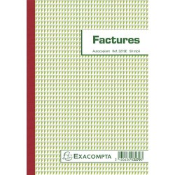 EXACOMPTA Manifold Factures 21x13,5cm - 50 feuillets dupli auocopiants