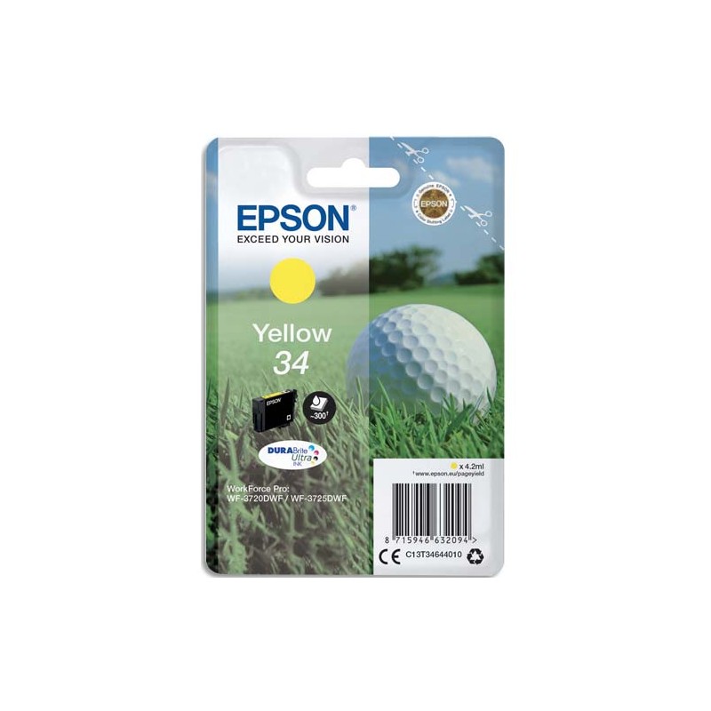 EPSON Cartouche balle de golf Jet d'encre durabrite ultra Jaune C13T34644010