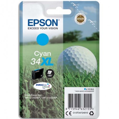 EPSON Cartouche balle de golf Jet d'encre durabrite ultra Cyan XL C13T34724010