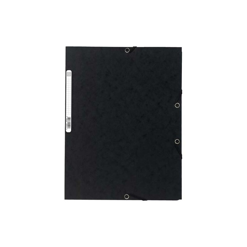 EXACOMPTA Chemise 3 rabats/ élastique, carte lustrée 5/10e, 400gr. Format 24x32cm. Coloris Noir.