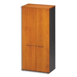 GAUTIER OFFICE Armoire 2 portes pleines Jazz Aulne Gris anthracite - Dimensions : L80 x H183 x P48 cm