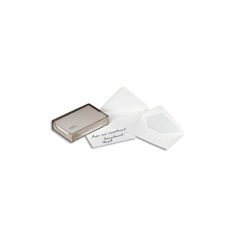 GPV Boîte de 500 enveloppes visite gommées format 90x140 mm 112 grammes Blanc