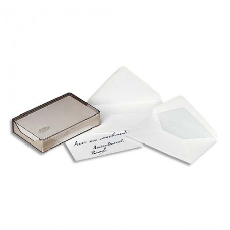 GPV Boîte de 500 enveloppes visite gommées format 90x140 mm 112 grammes Blanc