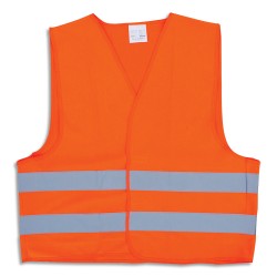 VISO Gillet de sécurité à bandes réfléchissantes Orange en PP, EN471, fermeture par scratch Taille unique