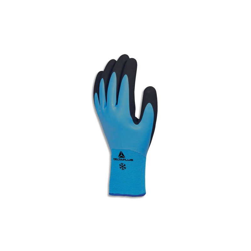 DELTA PLUS Paire de gants hiver Thrym Bleu Noir en polyamide et acrylique, enduction latex, Taille 9