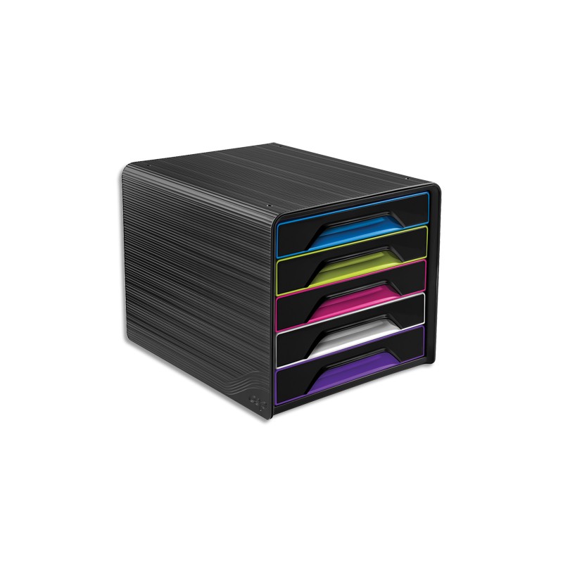 CEP Module de classement SMOOVE Noir multicolore, 5 étages, format 24 x 32 cm, L36 x H27,1 x P28,8 cm