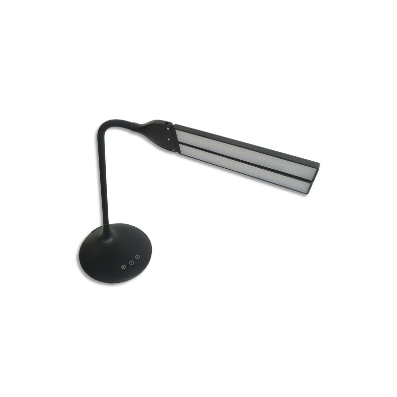 ALBA Lampe à Led Ledtwin Noire sans fil, recharge USB, en ABS - Tête 34 cm, Hauteur 36 cm, Socle 18 cm