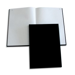 ELVE Registre toilé folioté, format 21 x 29,7 cm. 200 pages quadrillé 5/5. Coloris Noir